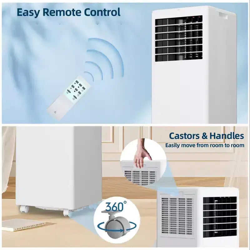 Aire acondicionado portátil de 8000 BTU - CA 3 en 1 para habitaciones de hasta 32.5 m² con control remoto y kit para ventana