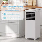 Aire acondicionado portátil de 8000 BTU - CA 3 en 1 para habitaciones de hasta 32.5 m² con control remoto y kit para ventana