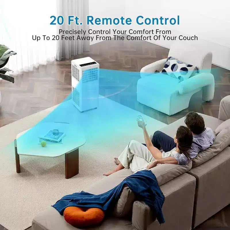 Aire acondicionado portátil de 8000 BTU - CA 3 en 1 para habitaciones de hasta 32.5 m² con control remoto y kit para ventana