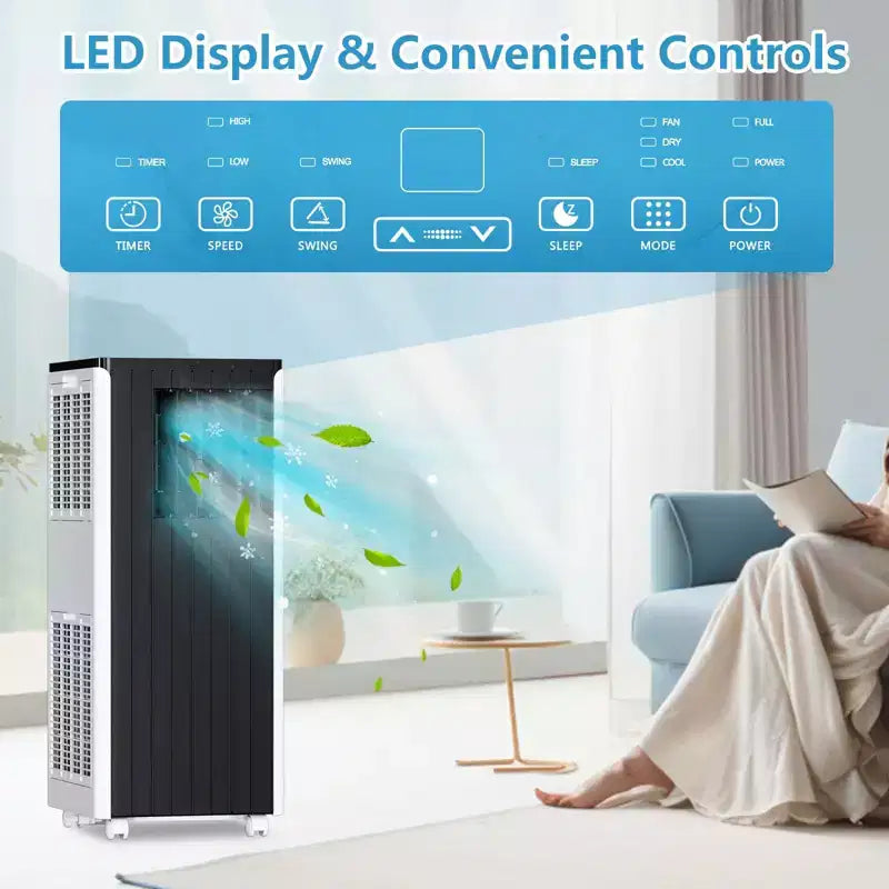 Acondicionador de aire portátil de 8,000 BTU - Unidad de aire acondicionado 3 en 1 para 32.5 m² (blanco) con control remoto y kit para ventana