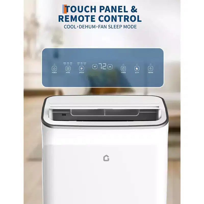 Aire Acondicionado Portátil de 15,000 BTU, Unidad de CA Portátil 3 en 1 con Deshumidificador y Ventilador, Modo de Reposo, Control Remoto y Panel LED, Enfría 850 Sq.Ft., Silencioso
