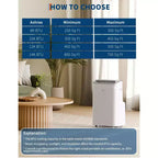 Aire Acondicionado Portátil de 15,000 BTU, Unidad de CA Portátil 3 en 1 con Deshumidificador y Ventilador, Modo de Reposo, Control Remoto y Panel LED, Enfría 850 Sq.Ft., Silencioso