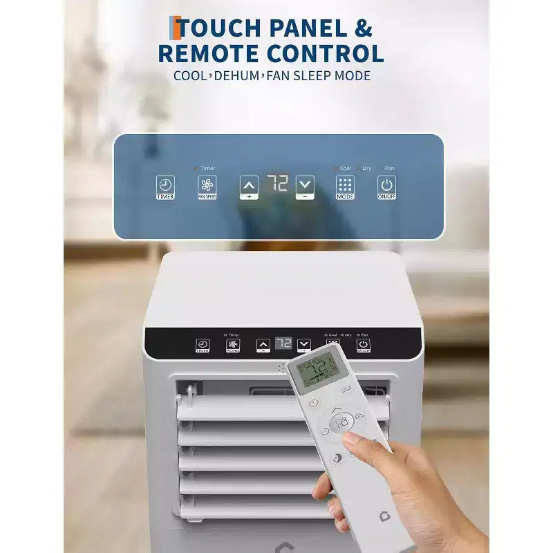 Aires acondicionados portátiles de 8000 BTU, unidad de CA portátil 3 en 1, enfría hasta 32,5 m², aire silencioso de pie con control remoto, frío, ventilador, deshumidificador