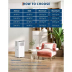Aires acondicionados portátiles de 8000 BTU, unidad de CA portátil 3 en 1, enfría hasta 32,5 m², aire silencioso de pie con control remoto, frío, ventilador, deshumidificador