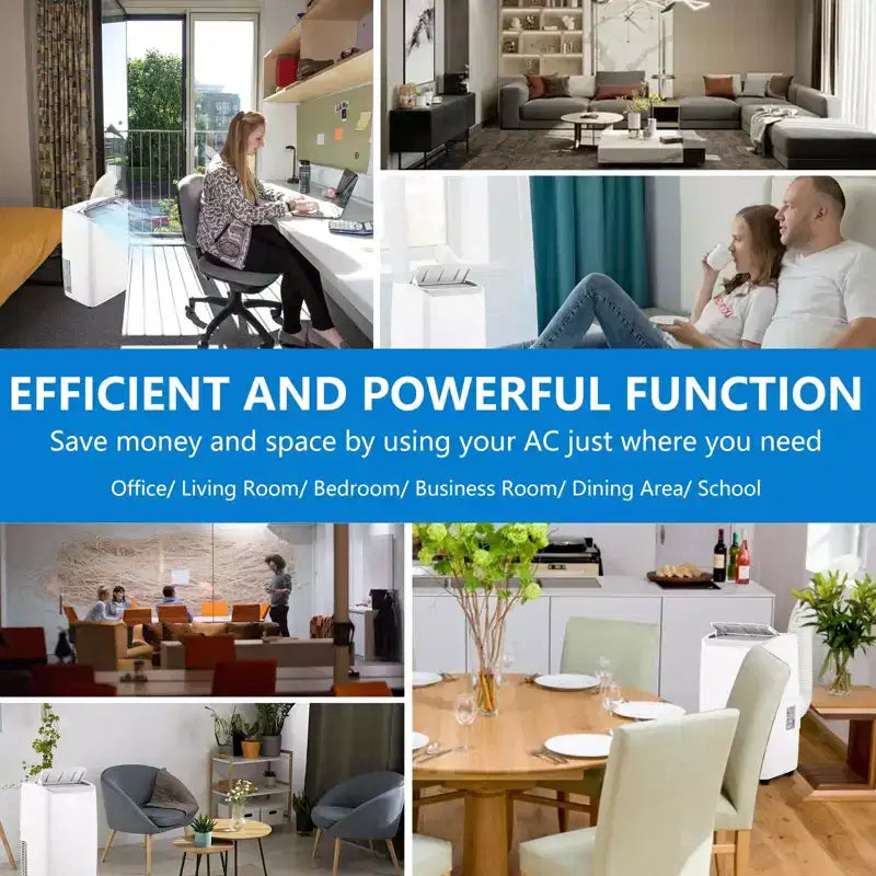 Aire acondicionado portátil | Aire acondicionado de 14000 BTU enfría hasta 65 m² | con control remoto, ventilador de CA, deshumidificador | Bajo nivel de ruido | Modo de suspensión | Ideal para el hogar