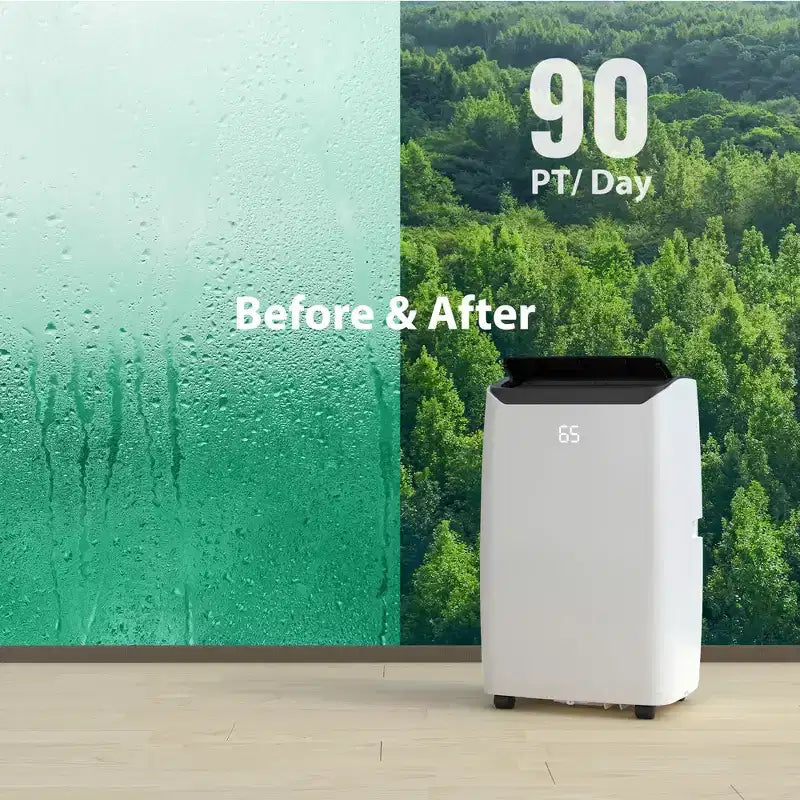 Aire acondicionado portátil | Aire acondicionado de 14000 BTU enfría hasta 65 m² | con control remoto, ventilador de CA, deshumidificador | Bajo nivel de ruido | Modo de suspensión | Ideal para el hogar