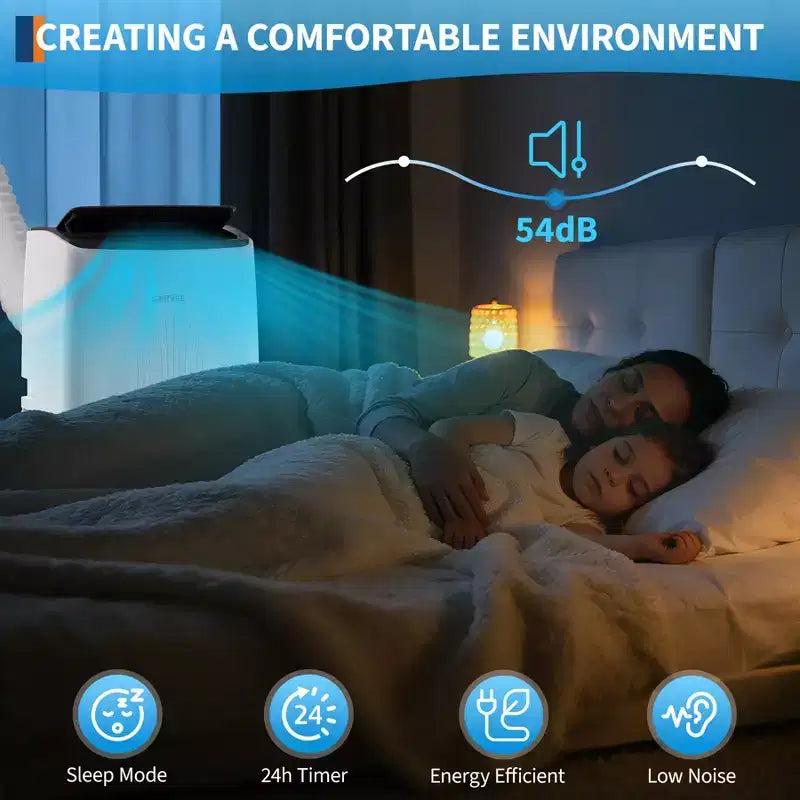 Aire Acondicionado Portátil de 14000 BTU, Unidad de CA Portátil 3 en 1 para Interiores para Habitaciones de hasta 65 m² con Modos de Enfriamiento, Deshumidificador y Ventilador, Control Remoto, Temporizador de 24 Horas