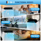 Aire Acondicionado Portátil de 14000 BTU, Unidad de CA Portátil 3 en 1 para Interiores para Habitaciones de hasta 65 m² con Modos de Enfriamiento, Deshumidificador y Ventilador, Control Remoto, Temporizador de 24 Horas