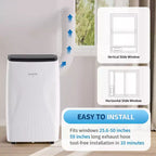 Aire Acondicionado Portátil de 14000 BTU, Unidad de CA Portátil 3 en 1 para Interiores para Habitaciones de hasta 65 m² con Modos de Enfriamiento, Deshumidificador y Ventilador, Control Remoto, Temporizador de 24 Horas