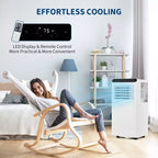 Aire acondicionado portátil de 8.000 BTU, 3 en 1 (1 paquete) para habitaciones de hasta 32,5 m² | Diseño compacto con kit de ventana y temporizador de 24 horas