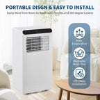 Aire acondicionado portátil de 8.000 BTU, 3 en 1 (1 paquete) para habitaciones de hasta 32,5 m² | Diseño compacto con kit de ventana y temporizador de 24 horas