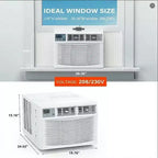 Aire acondicionado de ventana de 12,000 BTU - Unidad frío/calor blanca (1 paquete) para habitaciones medianas/grandes | Eficiente energéticamente con fácil instalación