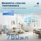 Aire acondicionado de ventana de 18,000 BTU - Unidad de frío/calor blanca (1 paquete) para habitaciones grandes | Eficiencia energética con fácil instalación