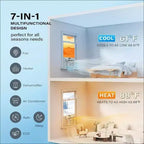 Aire acondicionado de ventana de 18,000 BTU - Unidad de frío/calor blanca (1 paquete) para habitaciones grandes | Eficiencia energética con fácil instalación