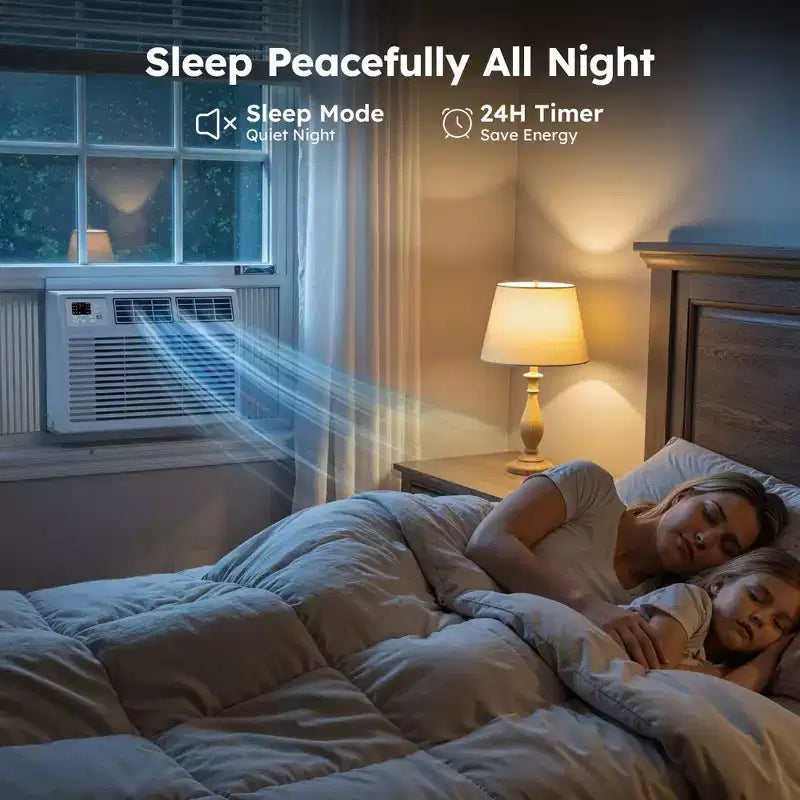 Aire Acondicionado de Ventana Inteligente Simzlife 10000 BTU, AC 3 en 1 para 450 Sq.Ft, Control por APP, Fácil Instalación, Ahorro de Energía y Funcionamiento Silencioso, Blanco