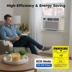 Aire Acondicionado de Ventana Inteligente Simzlife 10000 BTU, AC 3 en 1 para 450 Sq.Ft, Control por APP, Fácil Instalación, Ahorro de Energía y Funcionamiento Silencioso, Blanco