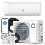 Aire Acondicionado y Calefactor Mini Split de 12000/18000 BTU de Eficiencia Energética, 21 SEER2, Inverter Silencioso Sin Ductos, con WiFi, 230V, Enfría y Calienta hasta 93 metros cuadrados