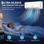 Aire Acondicionado y Calefactor Mini Split de 12000/18000 BTU de Eficiencia Energética, 21 SEER2, Inverter Silencioso Sin Ductos, con WiFi, 230V, Enfría y Calienta hasta 93 metros cuadrados