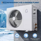 Sistema de Aire Acondicionado Mini Split de 9000 BTU 19 SEER2 Montado en la Pared sin Ductos Bomba de Calor 3 en 1 Enfriamiento Calefacción Deshumidificador Inverter 115V para Habitaciones de hasta 41.8 m²