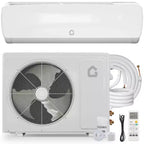 Sistema de Aire Acondicionado Mini Split de 9000 BTU 19 SEER2 Montado en la Pared sin Ductos Bomba de Calor 3 en 1 Enfriamiento Calefacción Deshumidificador Inverter 115V para Habitaciones de hasta 41.8 m²