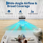 Ventilador de aire acondicionado portátil - Enfriador evaporativo de 3 velocidades, flujo de aire ajustable, control remoto, temporizador de 2/4/8 horas, para dormitorio, dormitorio universitario, oficina y viajes