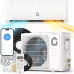 Aire acondicionado/bomba de calor Mini Split de 18.000 BTU y 23 SEER2 - WiFi/Alexa, ultrasilencioso, 208-230 V, blanco, enfría/calienta 116 m², kit de instalación completo