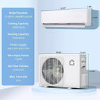 Aire acondicionado/bomba de calor Mini Split de 18.000 BTU y 23 SEER2 - WiFi/Alexa, ultrasilencioso, 208-230 V, blanco, enfría/calienta 116 m², kit de instalación completo