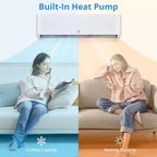 Aire acondicionado/bomba de calor Mini Split de 18.000 BTU y 23 SEER2 - WiFi/Alexa, ultrasilencioso, 208-230 V, blanco, enfría/calienta 116 m², kit de instalación completo