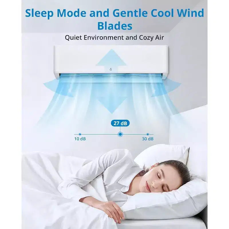 Minisplit AC/Bomba de Calor de 24.000 BTU, 23 SEER2 - WiFi Inteligente, Montaje en Pared, Blanco, Enfría/Calienta 139 m², Incluye Kit de Línea de Cobre de 4,8 m