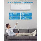 Minisplit AC/Bomba de Calor de 24.000 BTU, 23 SEER2 - WiFi Inteligente, Montaje en Pared, Blanco, Enfría/Calienta 139 m², Incluye Kit de Línea de Cobre de 4,8 m
