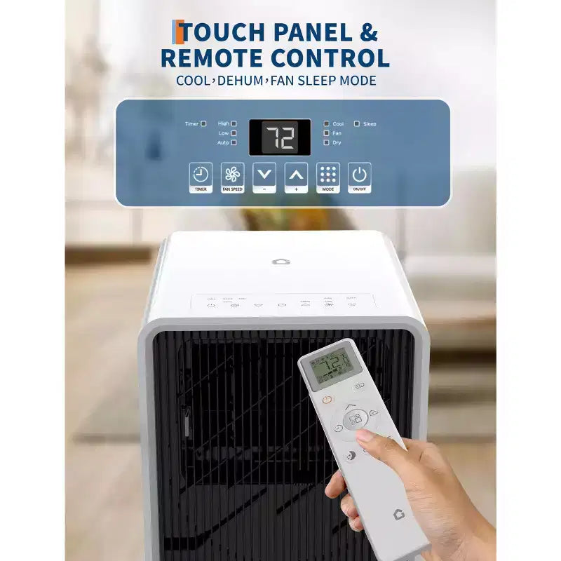 Aire Acondicionado Portátil 3 en 1 de 14,000 BTU - Blanco/Negro, Enfría 70 m², Ultra Silencioso, Incluye Control Remoto para Dormitorio/Sala de Estar/Oficina