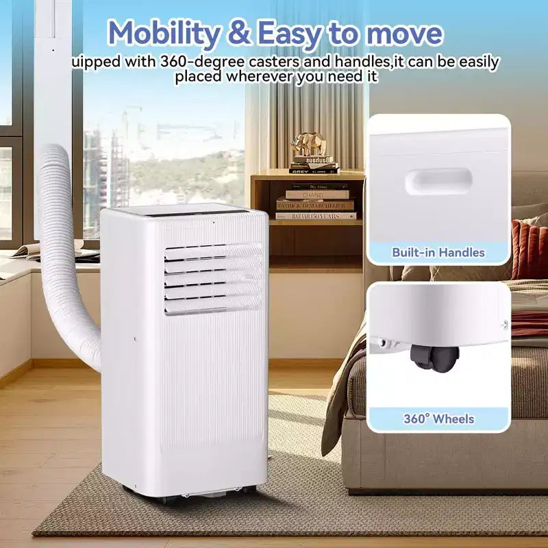 Aire Acondicionado Portátil 3 en 1 de 8.000 BTU - Blanco, 1 unidad, AC silencioso para habitaciones de 420 pies cuadrados, incluye control remoto y kit para ventanas para el hogar/oficina/dormitorio