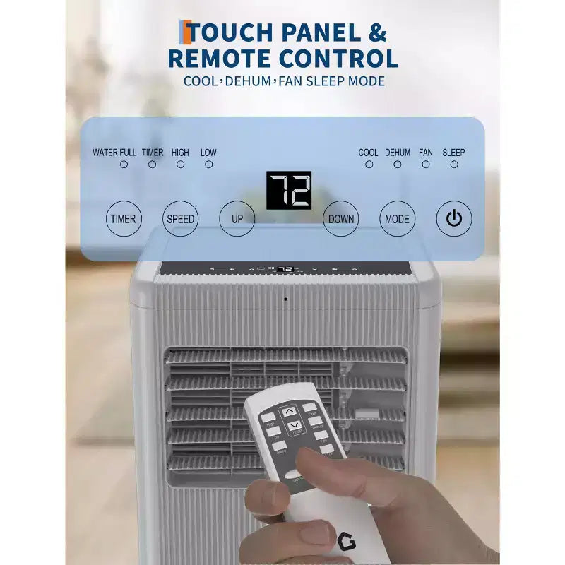 Aire acondicionado portátil 3 en 1 de 8.000 BTU - Gris (NPLI9A-05CX1E), 1 unidad, enfriamiento silencioso de 2 velocidades para casa/dormitorio/oficina, incluye kit de ventana y control remoto