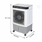 Ventilador Portátil con Aire Acondicionado - Enfriador Evaporativo de 3 Velocidades Blanco+Gris (1 Unidad) | Capacidad de 31L con Control Remoto para Dormitorio/Habitación/Oficina