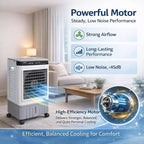 Ventilador Portátil con Aire Acondicionado - Enfriador Evaporativo de 3 Velocidades Blanco+Gris (1 Unidad) | Capacidad de 31L con Control Remoto para Dormitorio/Habitación/Oficina