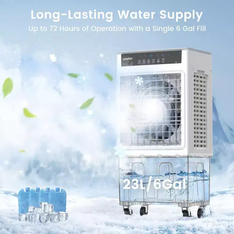 Waykar 2943-3531CFM Enfriador de Aire Evaporativo Portátil/Aire Acondicionado con 3 Velocidades de Enfriamiento