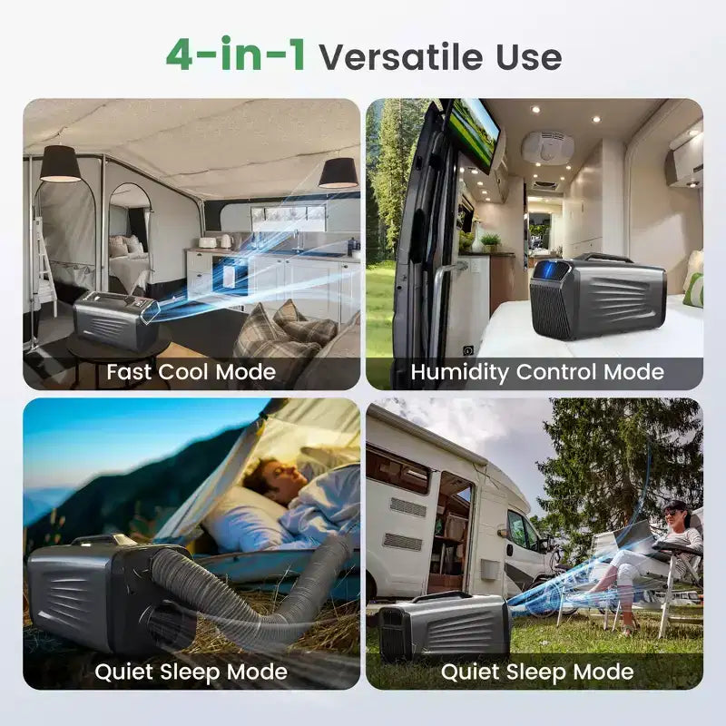 Aire acondicionado portátil 3 en 1 Waykar de 5000 BTU con deshumidificador y control remoto para carpas, campamentos y casas rodantes