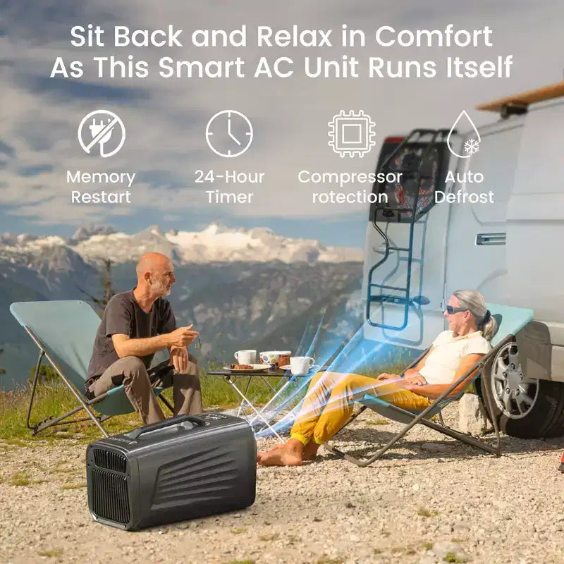 Aire acondicionado portátil 3 en 1 Waykar de 5000 BTU con deshumidificador y control remoto para carpas, campamentos y casas rodantes