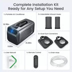 Aire acondicionado portátil 3 en 1 Waykar de 5000 BTU con deshumidificador y control remoto para carpas, campamentos y casas rodantes