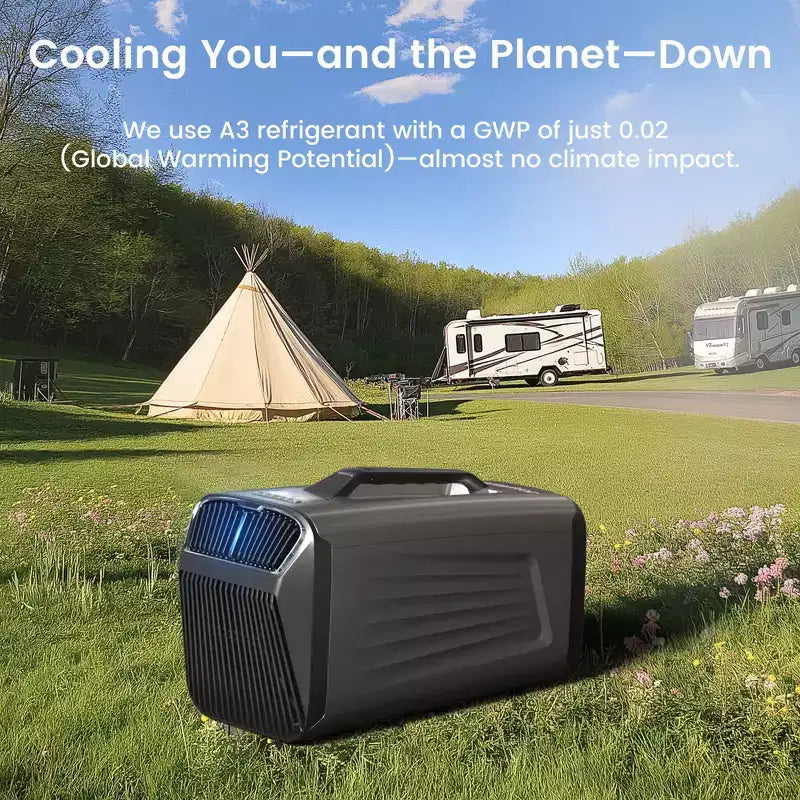 Aire acondicionado portátil 3 en 1 Waykar de 5000 BTU con deshumidificador y control remoto para carpas, campamentos y casas rodantes