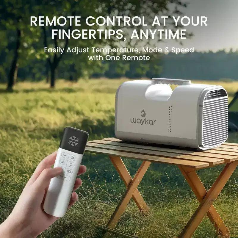 Aire Acondicionado Portátil 3 en 1 Waykar de 4500 BTU con Deshumidificador y Control Remoto para Tienda de Campaña, Camping y RV