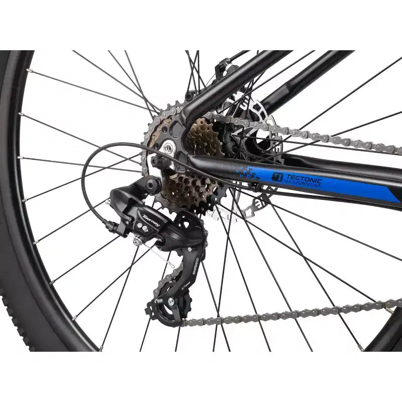 Bicicleta de montaña Mongoose Switchback Comp, ruedas de 29, 14 velocidades, horquilla de suspensión, negra