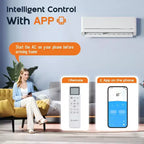 AMERLIFE Aire Acondicionado Mini Split de 12,000 BTU con Bomba de Calor, Inverter 220V, Control WiFi, Cobertura de 70 metros cuadrados