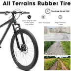Bicicleta de montaña GDFStudio Trailcrest de 26 pulgadas todo terreno con suspensión delantera de 21 velocidades