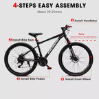 Bicicleta de montaña GDFStudio Trailcrest de 26 pulgadas todo terreno con suspensión delantera de 21 velocidades
