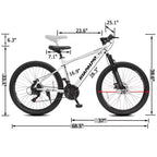 Bicicleta de montaña GDFStudio Trailcrest de 26 pulgadas todo terreno con suspensión delantera de 21 velocidades