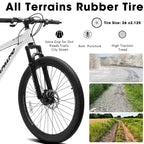 Bicicleta de montaña GDFStudio Trailcrest de 26 pulgadas todo terreno con suspensión delantera de 21 velocidades