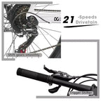 Bicicleta de montaña GDFStudio Trailcrest de 26 pulgadas todo terreno con suspensión delantera de 21 velocidades