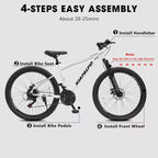 Bicicleta de montaña GDFStudio Trailcrest de 26 pulgadas todo terreno con suspensión delantera de 21 velocidades