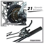 Bicicleta de montaña GDFStudio Trailcrest de 26 pulgadas todo terreno con suspensión delantera de 21 velocidades